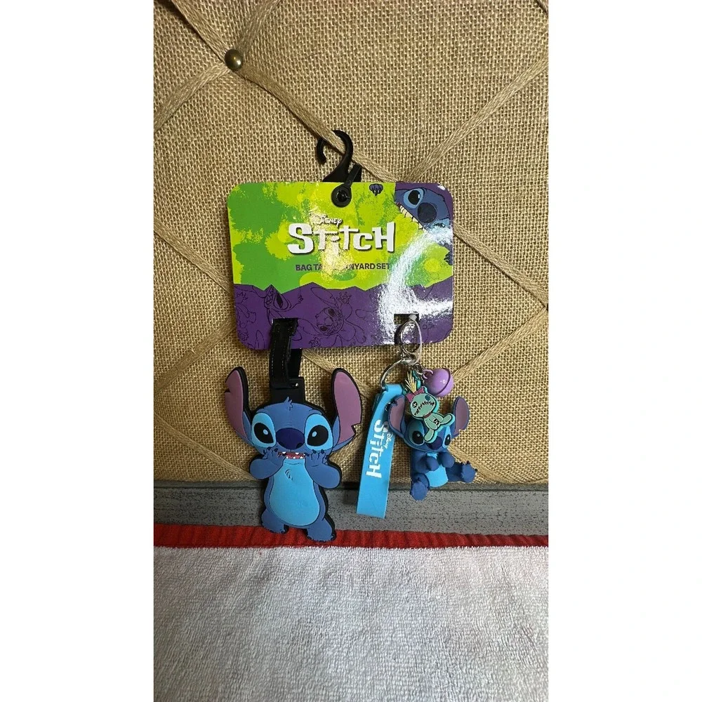 New Disney Stitch Bag Tag & Lanyard Set